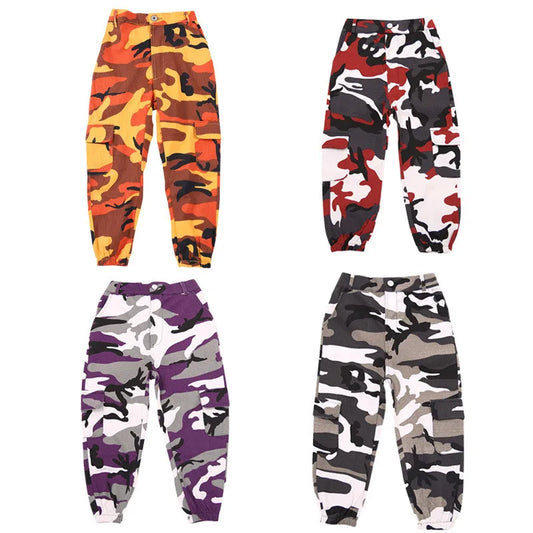 Kid Hip Hop Clothing Camouflage Jogger Pants for Girls Jazz Dance wear Costume Ballroom Dancing Clothes Stage Outfits Suit C1012