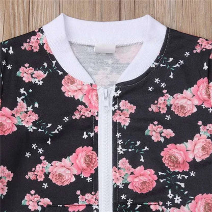 3-7 Years Kids Baby Girl Clothes Set Floral Print Long Sleeve Sweatshirt Long Pants Outfits Toddler Autumn Tracksuit Clothing C1089
