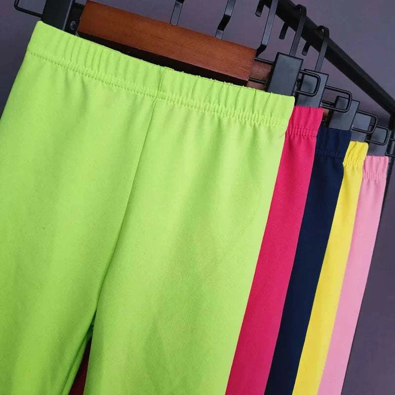 Kids Solid Color Pants For Girls Stretch Skinny Leggings Spring Summer Soft Slim Trousers Children Pant Girl and Boys C1071