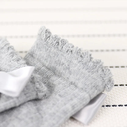 Children's Socks for Girls Big Bow Knee Long Socks For Kids Spring Autumn Princess Baby Solid Soft Elegant Cotton Sock 0-7Years