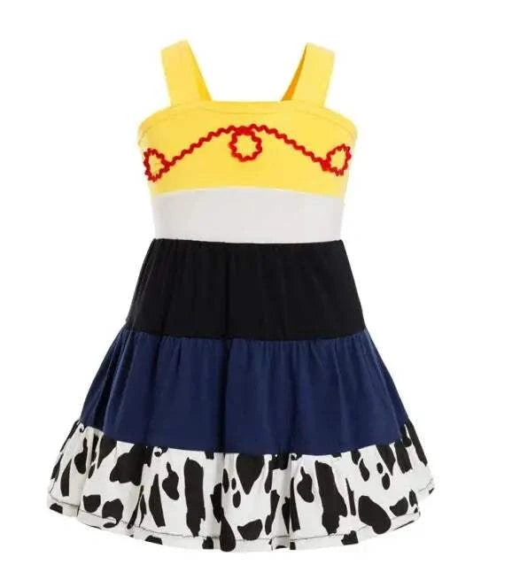Jessie Costume Child buzz Costume Cowgirl Jessie Tunic Tank dress toddler dresses bo peep buzz lightyear alien forky dress girls C1023