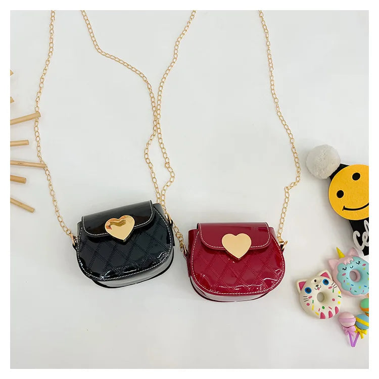 Children's Bags New Love Solid Color Dopamine Mini Cute Sweet Kawaii Shoulder Bags Fashionable Versatile Girl's Crossbody Bags