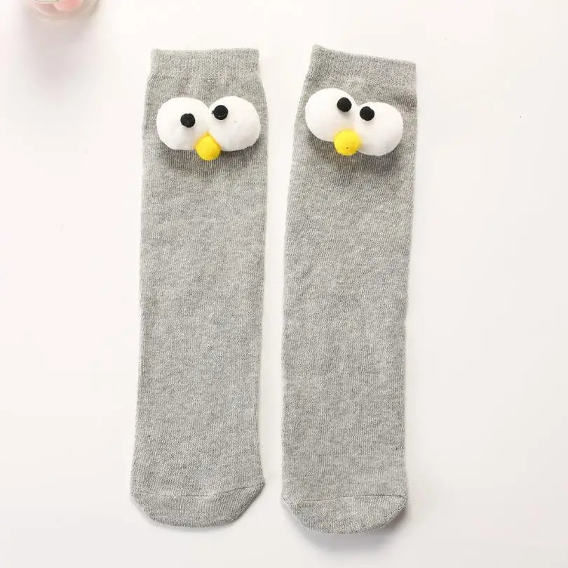 Warm Long Socks Kids Toddler Kids Socks Cartoon Knee height socks Eyes for girls boys socks cotton for christmas sock