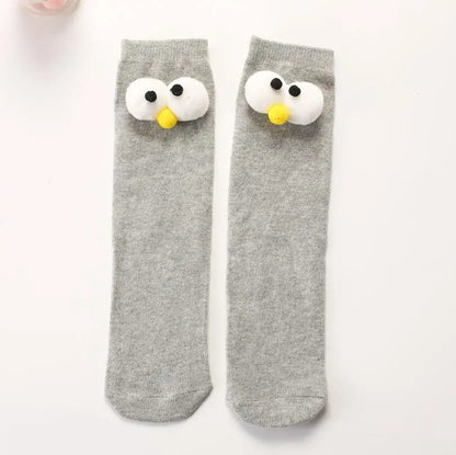 Warm Long Socks Kids Toddler Kids Socks Cartoon Knee height socks Eyes for girls boys socks cotton for christmas sock