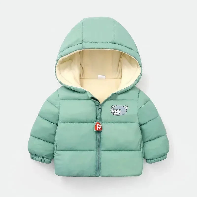 Kids Clothes Children's Jacket Coat Clothing Boy Girl Hooded Thicken Velvet Lining Keep Warm Down Jacket Children Clothing C1016