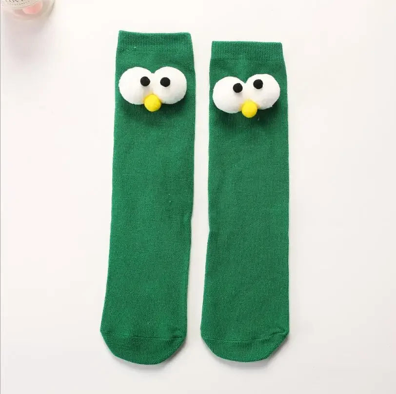 Warm Long Socks Kids Toddler Kids Socks Cartoon Knee height socks Eyes for girls boys socks cotton for christmas sock