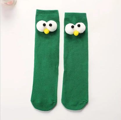 Warm Long Socks Kids Toddler Kids Socks Cartoon Knee height socks Eyes for girls boys socks cotton for christmas sock