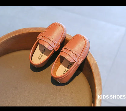 Children Shoes 2025 Spring Autumn Kids Casual Shoes Boys Loafers Soft PU Leather Toddler Slip-on Shoes For Boy