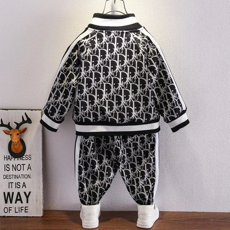 Spring Autumn Teen Tracksuits Children Casual Clothes Suit Baby Boys Zipper Jacket + Pants 2pcs/sets Kids Toddler Suit 2-8Years C1007