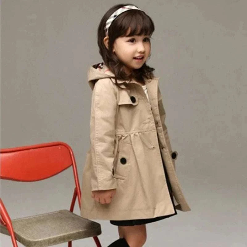 3-10Y Baby Girl's Spring Autumn Hoodied Windbreaker Children Kids Jacket Coat Clothing Teenager Girls Overalls Outerwear Clothes C1057