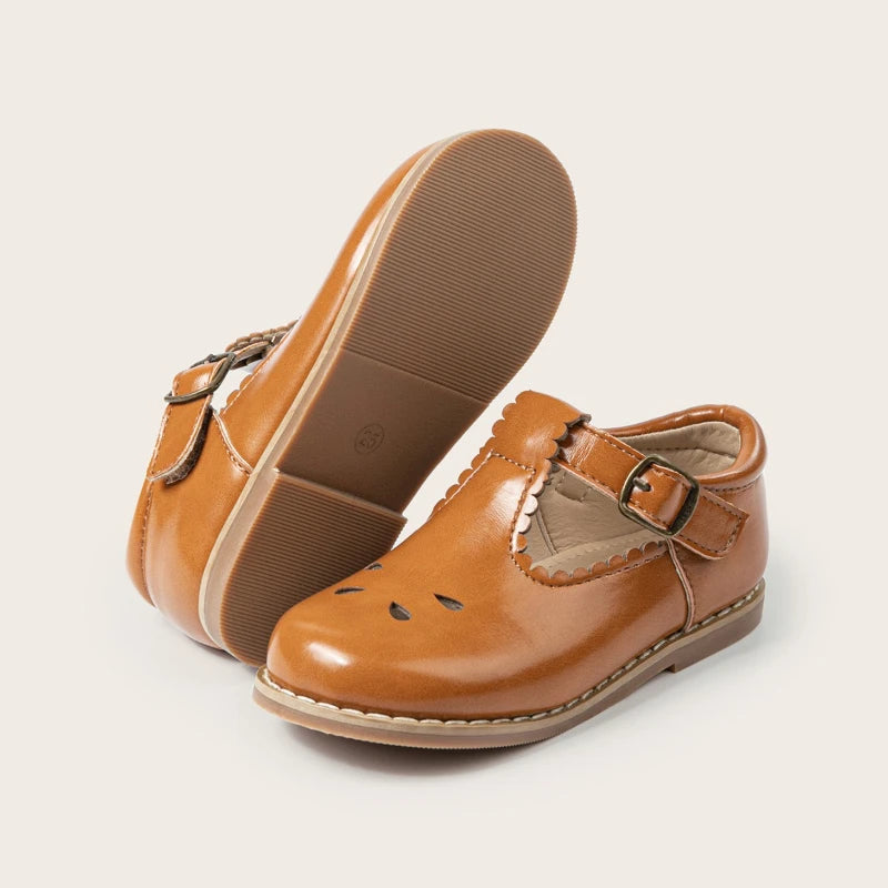 Children's Shoe for Girl 2025 Spring Autumn Toddlers Causal Shoes Fashion Hollow-out Versatile Kids School Uniform Leather Shoes