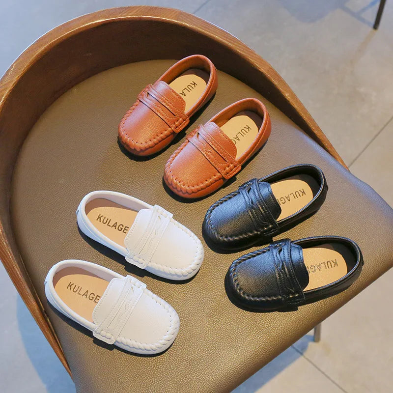 Children Shoes 2025 Spring Autumn Kids Casual Shoes Boys Loafers Soft PU Leather Toddler Slip-on Shoes For Boy