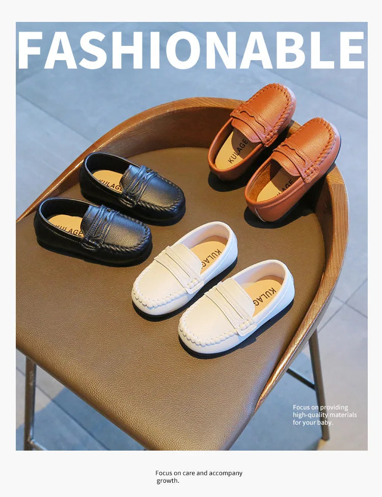 Children Shoes 2025 Spring Autumn Kids Casual Shoes Boys Loafers Soft PU Leather Toddler Slip-on Shoes For Boy
