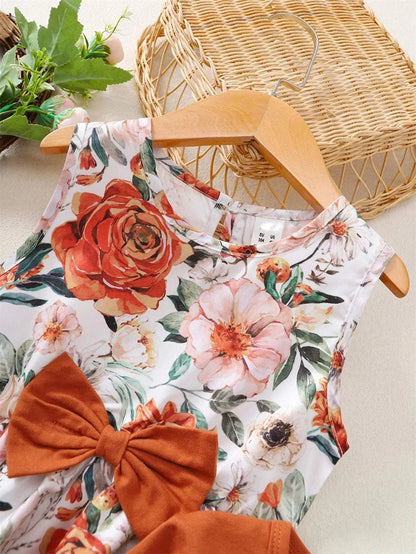2PCS Kids Girl Clothes Set Long Sleeved Cardigan+Sleeveless A- Line Dress Summer Fashion Dresses Costume for Kids Girl 4-7Years C1053
