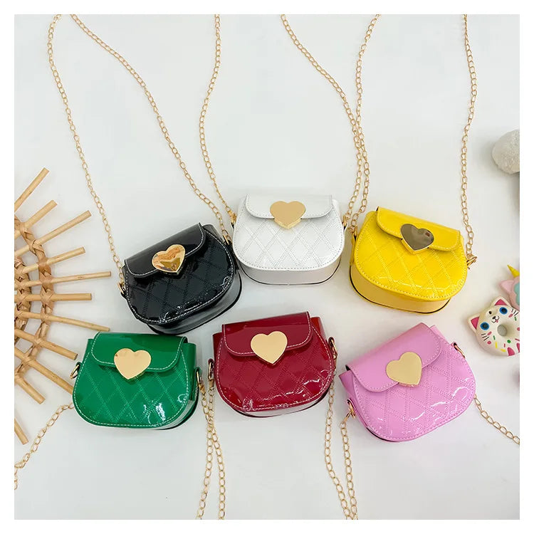 Children's Bags New Love Solid Color Dopamine Mini Cute Sweet Kawaii Shoulder Bags Fashionable Versatile Girl's Crossbody Bags