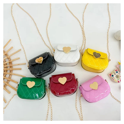 Children's Bags New Love Solid Color Dopamine Mini Cute Sweet Kawaii Shoulder Bags Fashionable Versatile Girl's Crossbody Bags