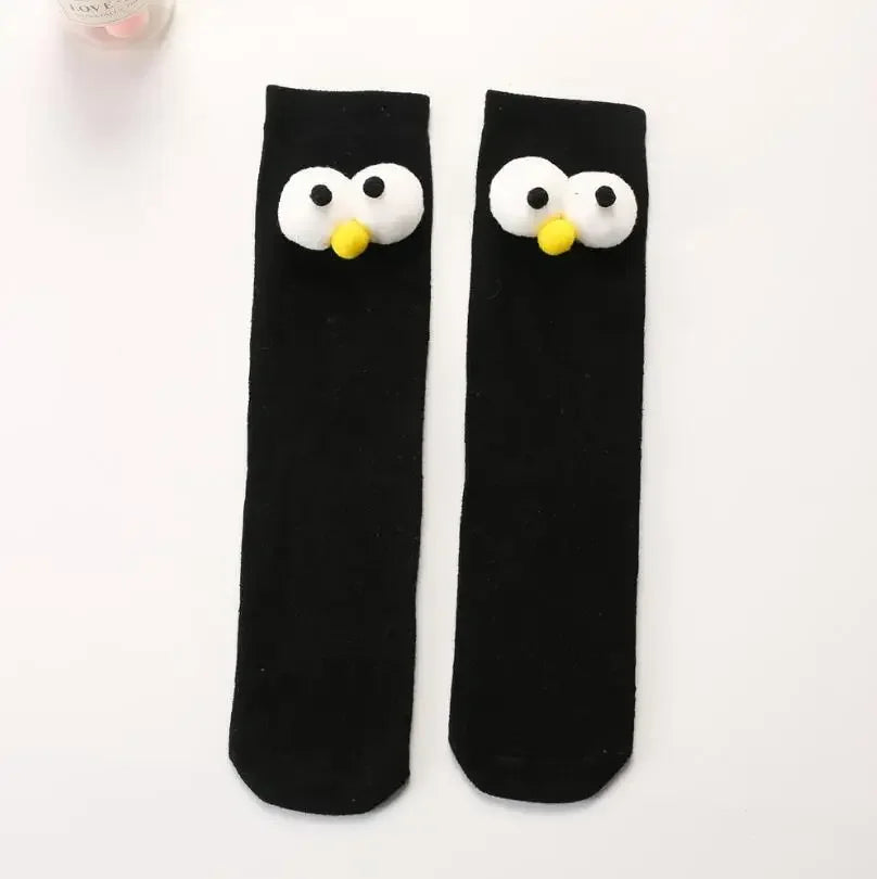Warm Long Socks Kids Toddler Kids Socks Cartoon Knee height socks Eyes for girls boys socks cotton for christmas sock