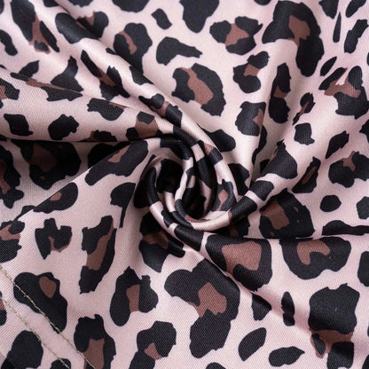 Children's Suit Baby Girl Autumn Casual Suit Leopard Print Long-sleeved Top + Trousers Two-piece Fly-sleeved Trendy Clothing C1079