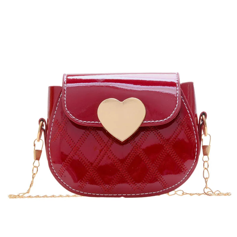 Children's Bags New Love Solid Color Dopamine Mini Cute Sweet Kawaii Shoulder Bags Fashionable Versatile Girl's Crossbody Bags