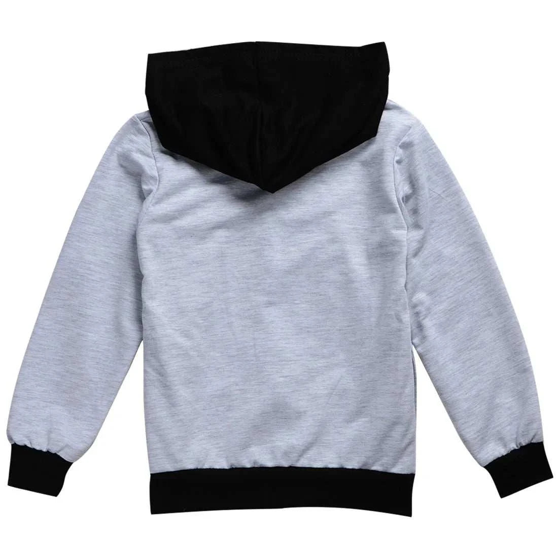 Spring Autumn Kids Baby Boys Coats Hooded Sweatshirt Girls Hoodies Children Jacket Toddler Outerwear Clothes Gray Blue Red 3-12T C1105
