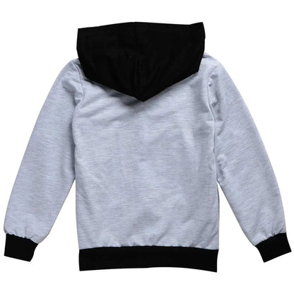 Spring Autumn Kids Baby Boys Coats Hooded Sweatshirt Girls Hoodies Children Jacket Toddler Outerwear Clothes Gray Blue Red 3-12T C1105