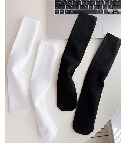 Children's Socks For Girls White Knee High Long Socks For Boys Black Football Socks 1-15Years Student Kids Stockings Spring New