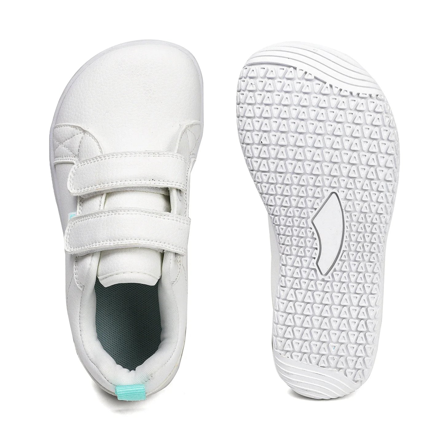 Kids Barefoot Shoes Boys Girls Wide Toe Minimalist Fashion Sneakers Lightweight Hook Loop Artificial Leather Walking Flats