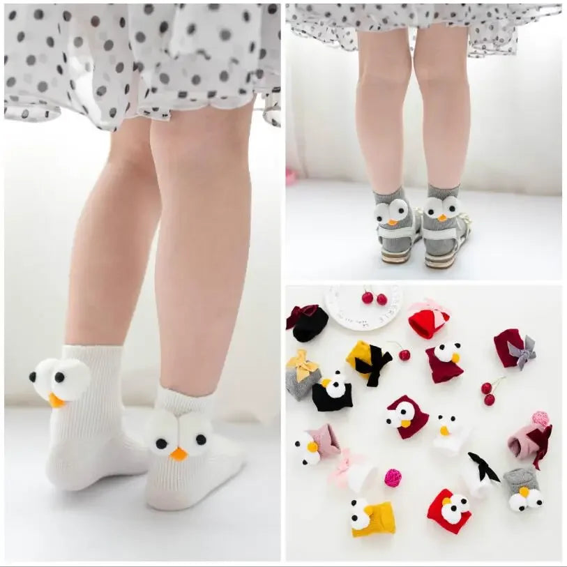 Warm Long Socks Kids Toddler Kids Socks Cartoon Knee height socks Eyes for girls boys socks cotton for christmas sock