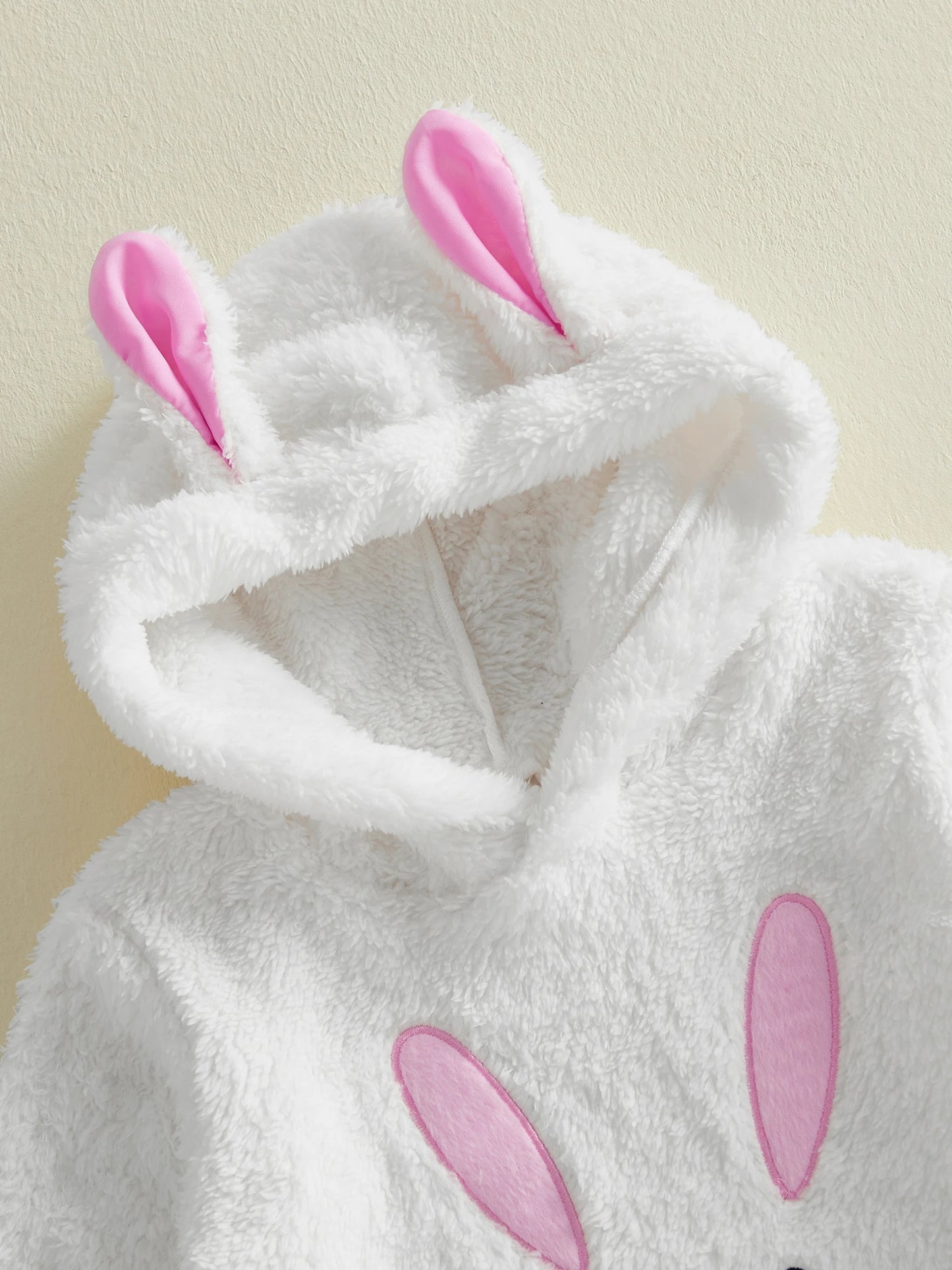 Spring Easter Kids Toddler Girl Outfit Long Sleeve Hooded Rabbit Embroidery Sweatshirt Striped Pants Clothes Set