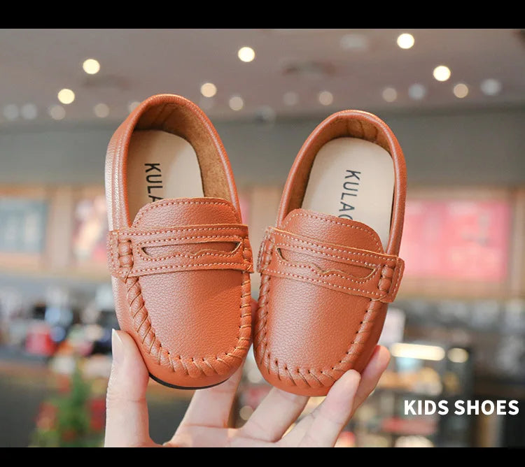 Children Shoes 2025 Spring Autumn Kids Casual Shoes Boys Loafers Soft PU Leather Toddler Slip-on Shoes For Boy
