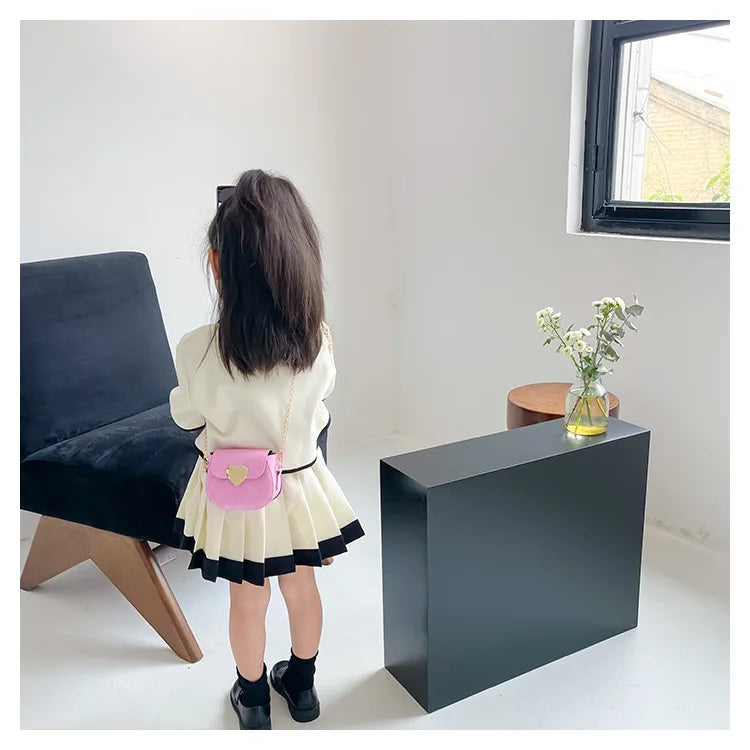 Children's Bags New Love Solid Color Dopamine Mini Cute Sweet Kawaii Shoulder Bags Fashionable Versatile Girl's Crossbody Bags