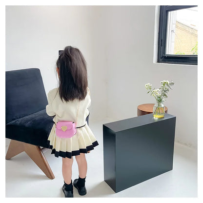 Children's Bags New Love Solid Color Dopamine Mini Cute Sweet Kawaii Shoulder Bags Fashionable Versatile Girl's Crossbody Bags