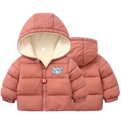 Kids Clothes Children's Jacket Coat Clothing Boy Girl Hooded Thicken Velvet Lining Keep Warm Down Jacket Children Clothing C1016
