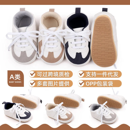 Baby Shoes Spring and Autumn Soft PU and TPR Sole High Quality for 0-9-18 Months Boys and Girls Prewalking Sport Sneaker BJZ3215