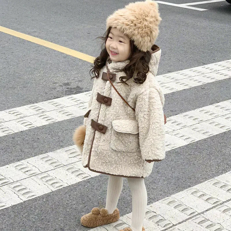 Children's Coats Fleece Coat Fashion Hooded Top for Children Winter Clothes for Girls Boys Clothes Kids Jackets
