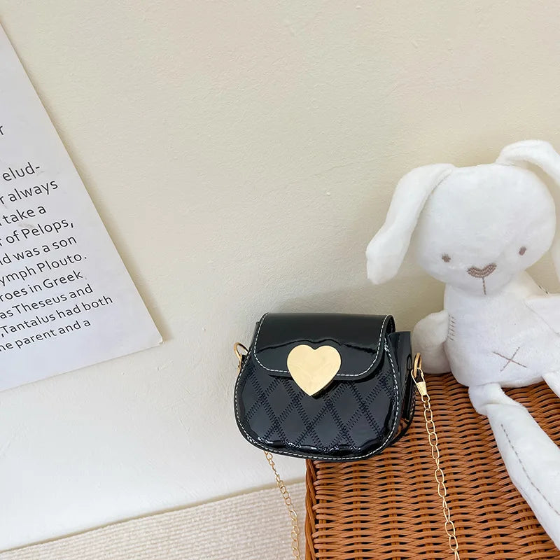 Children's Bags New Love Solid Color Dopamine Mini Cute Sweet Kawaii Shoulder Bags Fashionable Versatile Girl's Crossbody Bags