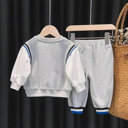 Disney Autumn Children's Clothing Sets Cute Cartoon Mickey Print Boys Sweatshirt and Pants 2 Piece Kids Long Sleeved Tracksuits C1010