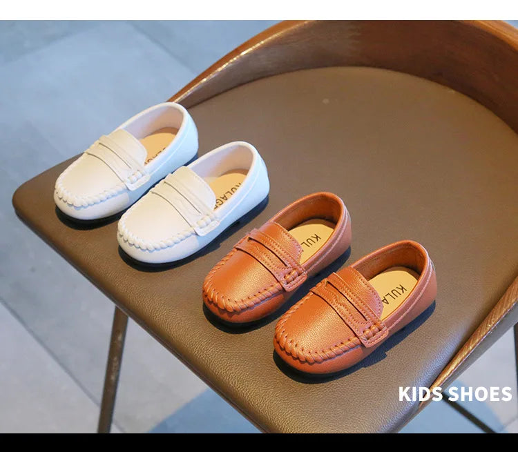 Children Shoes 2025 Spring Autumn Kids Casual Shoes Boys Loafers Soft PU Leather Toddler Slip-on Shoes For Boy