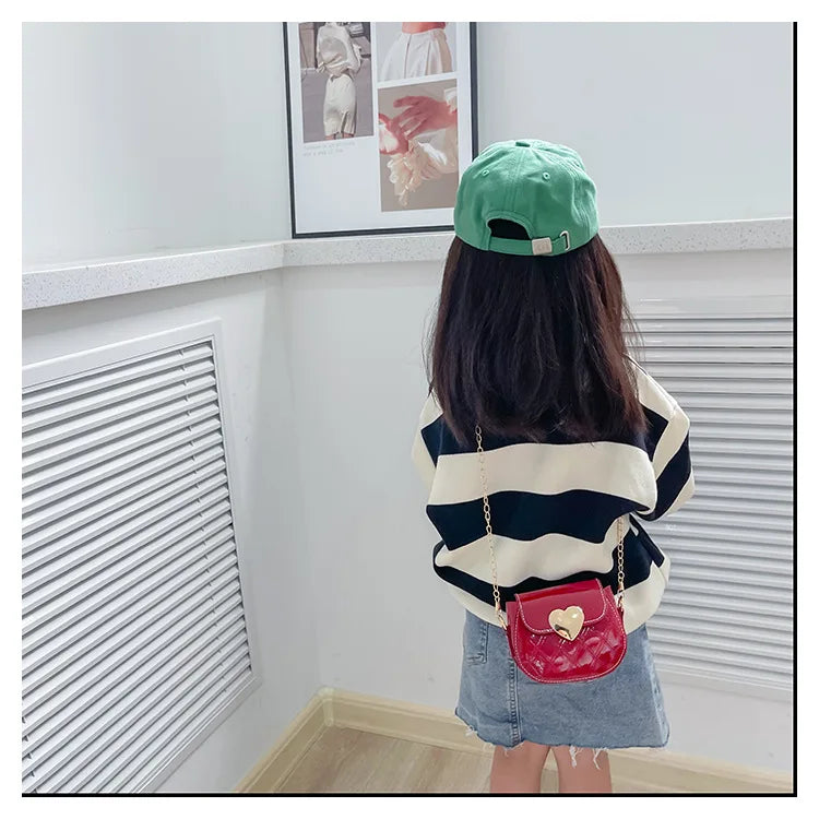 Children's Bags New Love Solid Color Dopamine Mini Cute Sweet Kawaii Shoulder Bags Fashionable Versatile Girl's Crossbody Bags