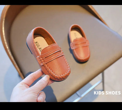 Children Shoes 2025 Spring Autumn Kids Casual Shoes Boys Loafers Soft PU Leather Toddler Slip-on Shoes For Boy