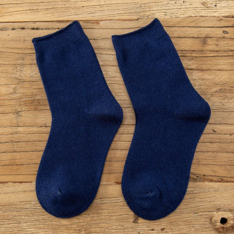 Children's Socks Cotton Colorful Harajuku Retro Boys Girls Black Socks Kids Klein Blue School Casual In Tube Solid Sox Stylish