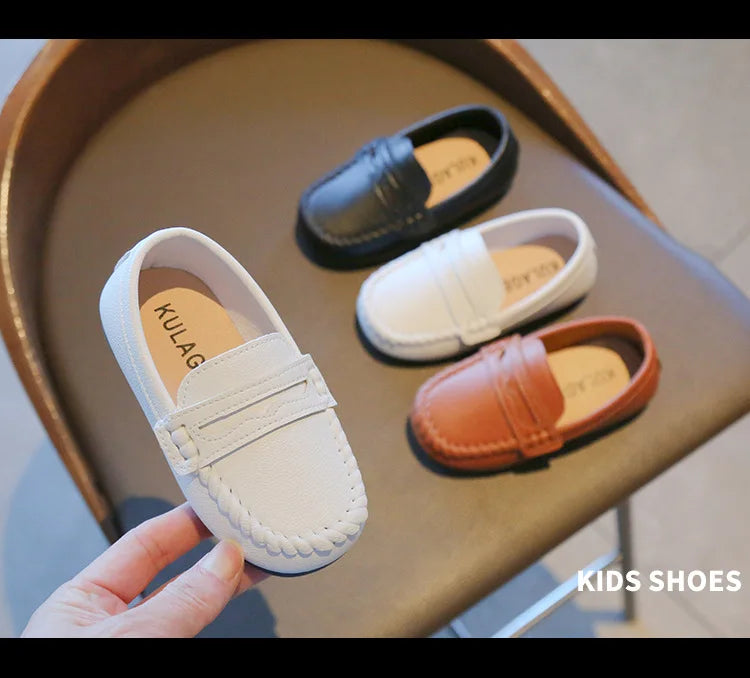 Children Shoes 2025 Spring Autumn Kids Casual Shoes Boys Loafers Soft PU Leather Toddler Slip-on Shoes For Boy