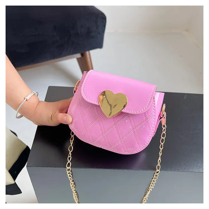 Children's Bags New Love Solid Color Dopamine Mini Cute Sweet Kawaii Shoulder Bags Fashionable Versatile Girl's Crossbody Bags