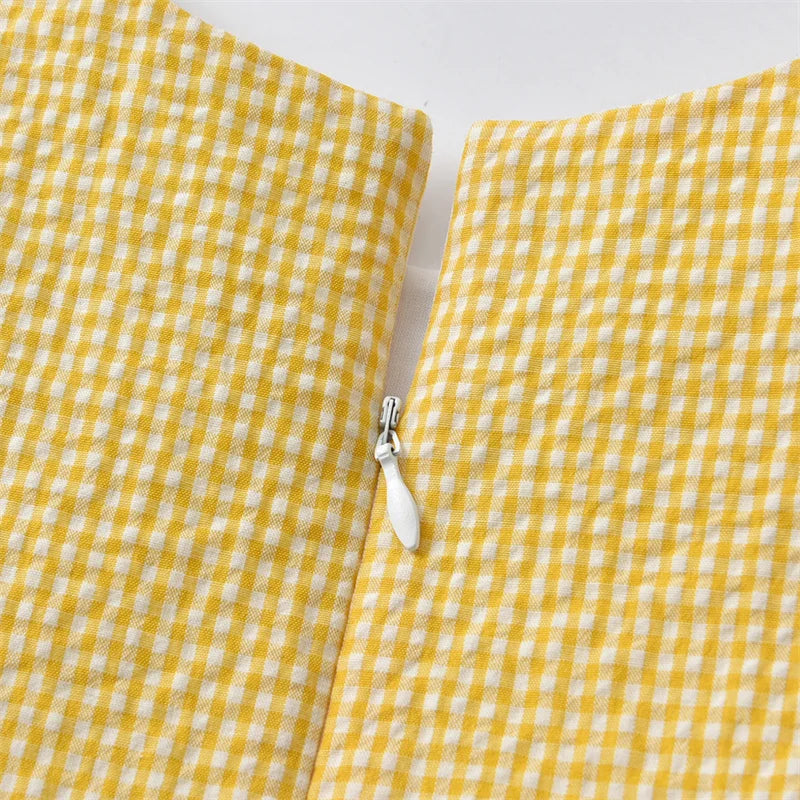 Cute Baby Girl Easter Yellow Dress Children Spanish Boutique Dresses Infant Summer Sleeveless Cotton Frocks For One Years Old