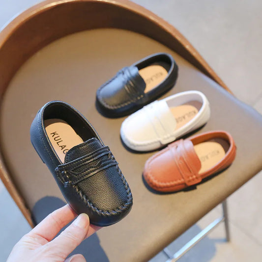 Children Shoes 2025 Spring Autumn Kids Casual Shoes Boys Loafers Soft PU Leather Toddler Slip-on Shoes For Boy