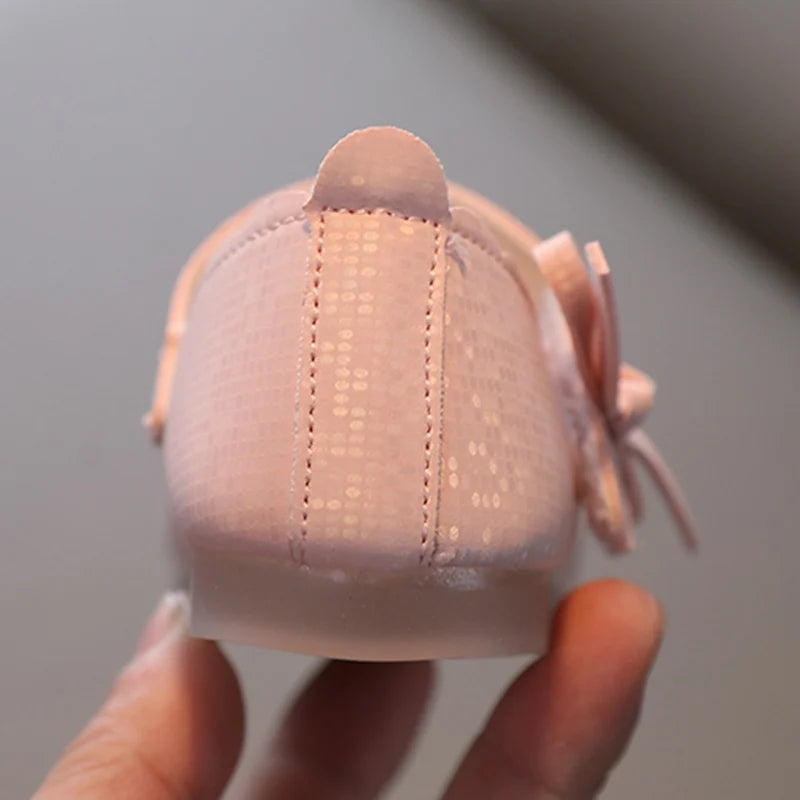 Children Girls Shoes Non-Slip Soft Bottom Spring Summer Kids British Style Fashion Bowknot Design Elegant Leather Shoes