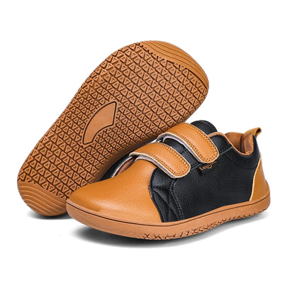 Kids Barefoot Shoes Boys Girls Wide Toe Minimalist Fashion Sneakers Lightweight Hook Loop Artificial Leather Walking Flats