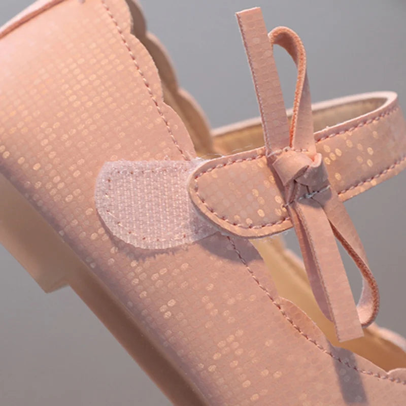 Children Girls Shoes Non-Slip Soft Bottom Spring Summer Kids British Style Fashion Bowknot Design Elegant Leather Shoes