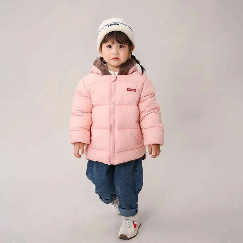 Cashmere Children Coat 2024 Autumn Winter Thicken Jacket Boys Girls Solid Color Hooded Jackets Kids Parka Outerwear 2-6 Years C1049