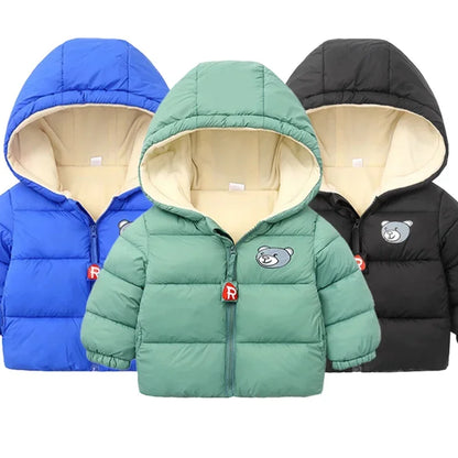 Kids Clothes Children's Jacket Coat Clothing Boy Girl Hooded Thicken Velvet Lining Keep Warm Down Jacket Children Clothing C1016